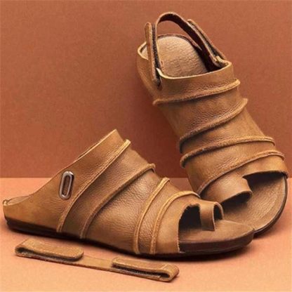 Women Clip Toe Orthopedic Sandals, Fish Thumb Bone Shoes with Arch Support, Leather Slingback Sandals for Pain Relief Bunion Symptoms