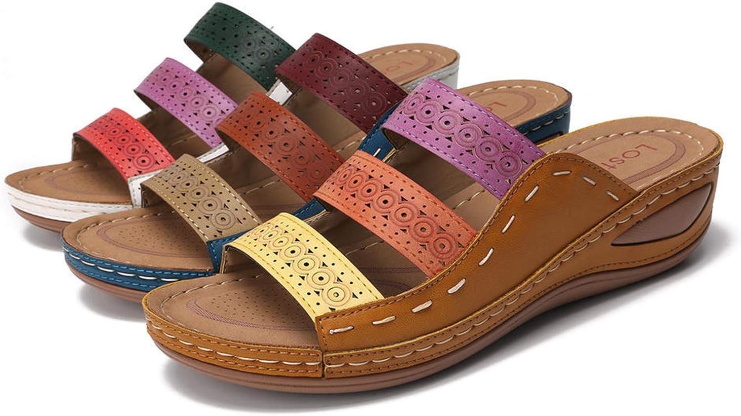 Women's Large Size Sandals, Mule, Wedge, Thick Sole, Large Size, Shoes, Sabot Sandals, Heels, 1.6 inches (4 cm), Open Toe, Beaches, Vacations, Hot Springs, Wide, Easy to Walk, Flip Flops