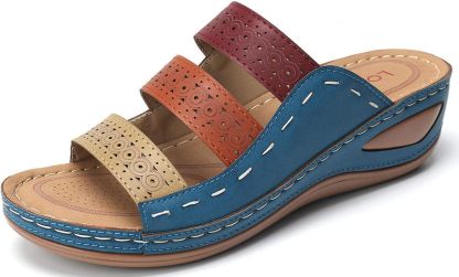 Women's Large Size Sandals, Mule, Wedge, Thick Sole, Large Size, Shoes, Sabot Sandals, Heels, 1.6 inches (4 cm), Open Toe, Beaches, Vacations, Hot Springs, Wide, Easy to Walk, Flip Flops