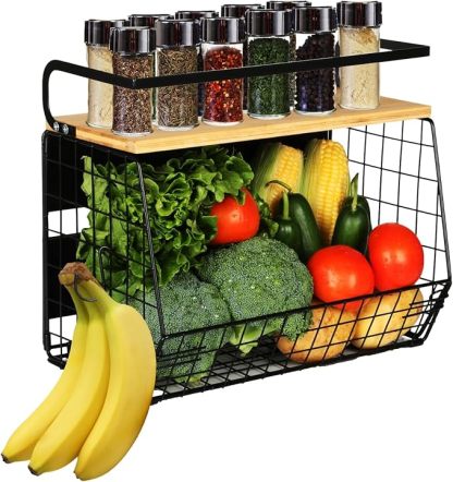 Wall-mounted kitchen rack, household stackable detachable multifunctional storage rack, kitchen storage rack