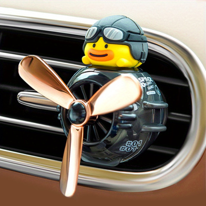 Cute Pilot Duck Car Air Freshener, Car Diffuser Rotating Propeller Cartoon Car Air Vent Fan Creative Car Perfume Decoration For Cars Air Vent