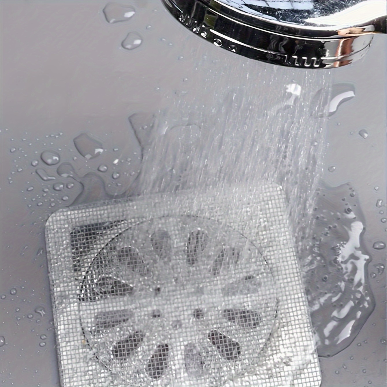 6pcs Drain Strainer Cover For Hair Stopper, Disposable Shower Drain Hair Catcher, Disposable Hair Catchers For Shower, Floor Sink Strainer Filter Mesh Stickers, Hair Stopper For Bathroom Bathtub, Bathroom Accessories