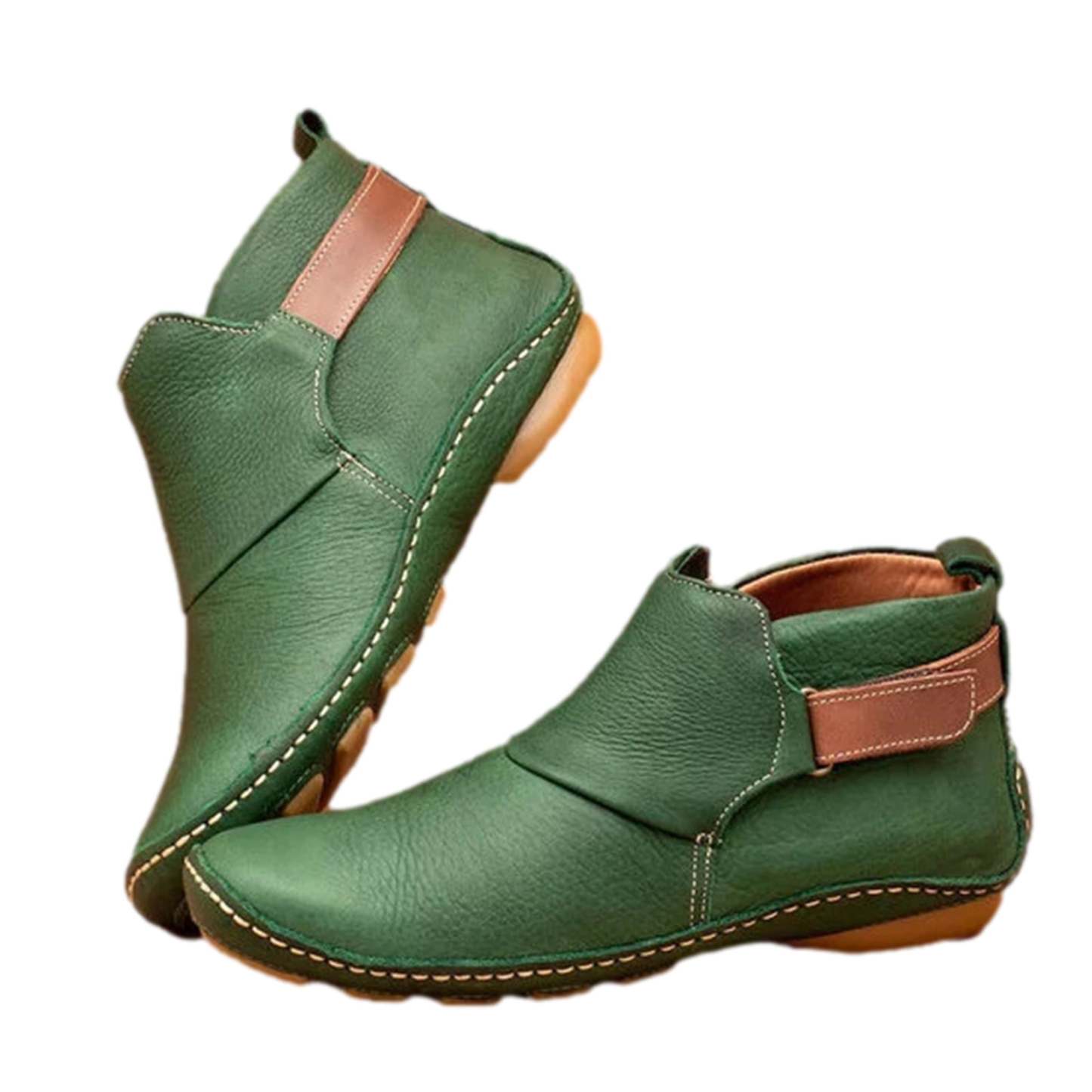 Pointed Toe Casual Women's Leather Boots Sleeve Fashion Boots Thick Warm Fashion Low Heel Women's Shoes