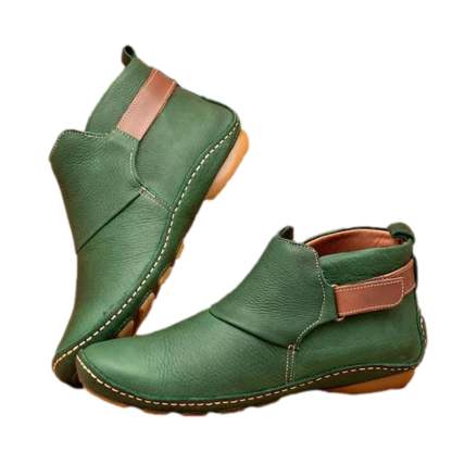 Pointed Toe Casual Women's Leather Boots Sleeve Fashion Boots Thick Warm Fashion Low Heel Women's Shoes