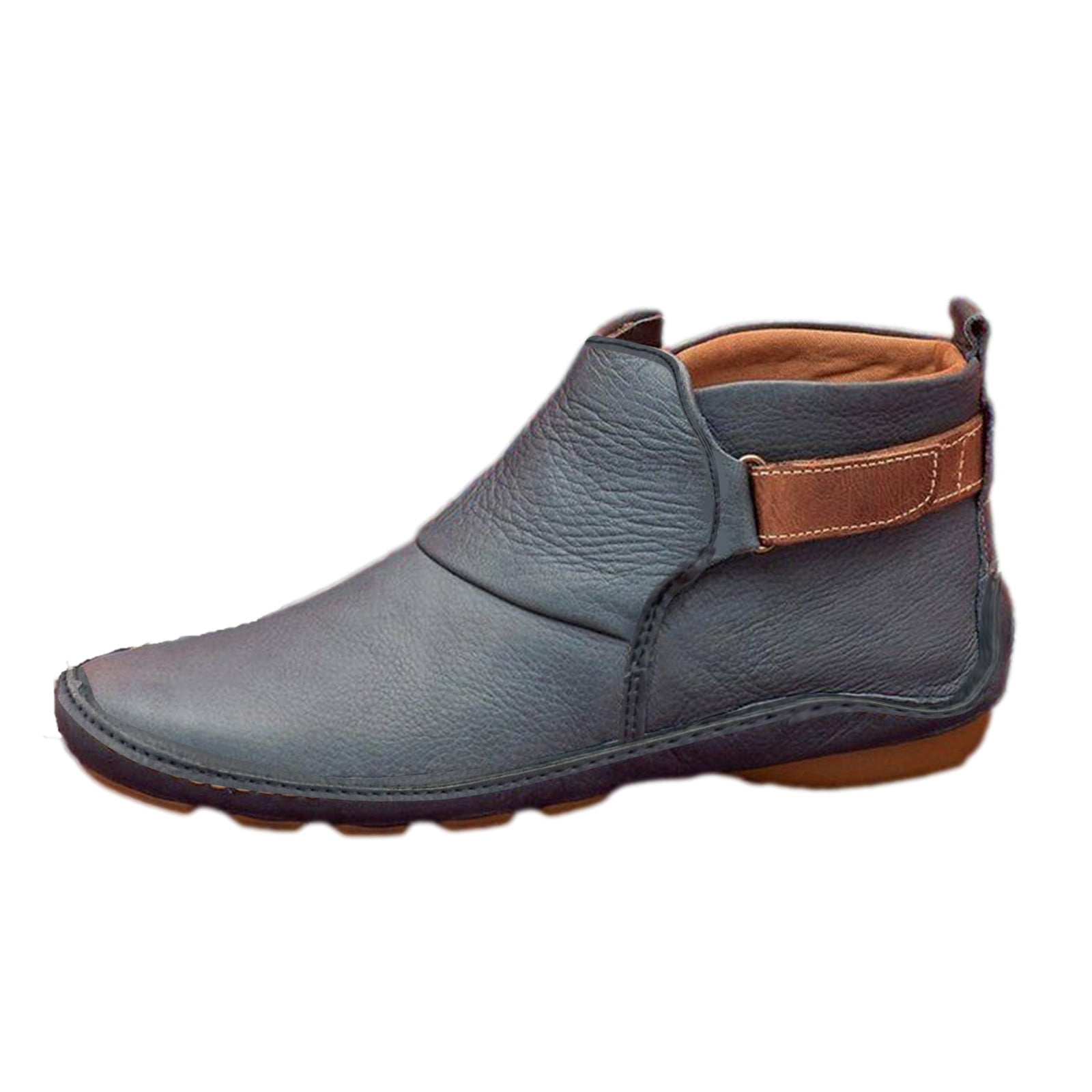 Pointed Toe Casual Women's Leather Boots Sleeve Fashion Boots Thick Warm Fashion Low Heel Women's Shoes