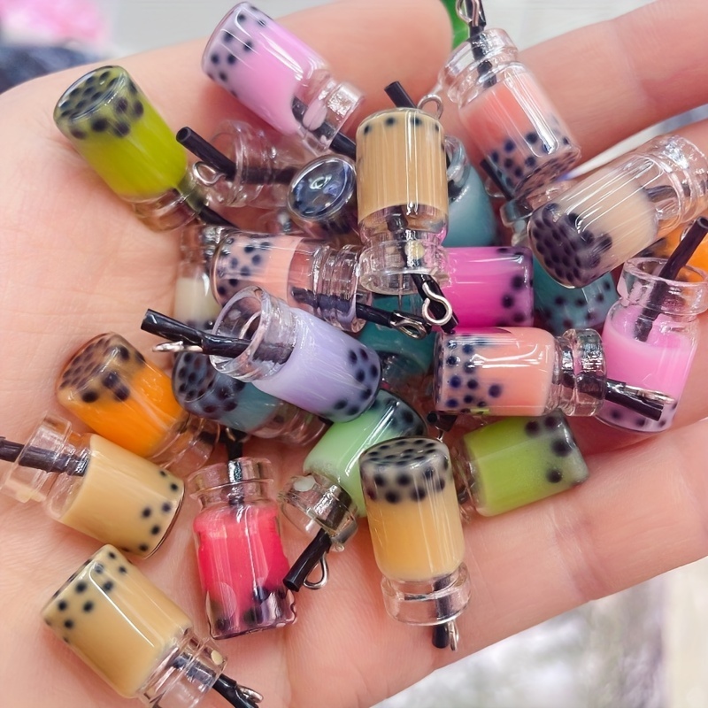 30pcs Vibrant 3D Resin Drop Charms - Colorful Imitation Pearl and Fruit Juice Designs for DIY Keychain, Phone Case, and Jewelry Making Projects - Perfect for Crafting and Accessorizing
