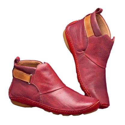 Pointed Toe Casual Women's Leather Boots Sleeve Fashion Boots Thick Warm Fashion Low Heel Women's Shoes