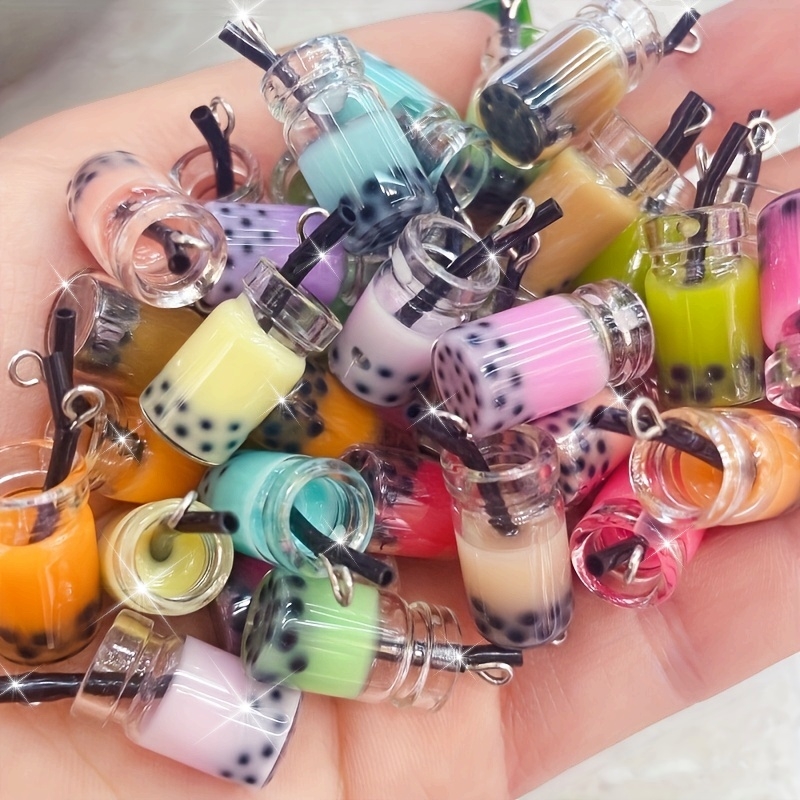 30pcs Vibrant 3D Resin Drop Charms - Colorful Imitation Pearl and Fruit Juice Designs for DIY Keychain, Phone Case, and Jewelry Making Projects - Perfect for Crafting and Accessorizing