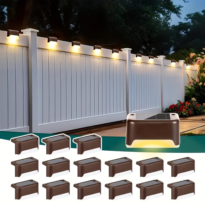Solar Outdoor Garden Lights - Durable Plastic, Energy-Efficient LED, Adjustable Angle, Ideal for Staircases, Decks, Pathways & Fences - Perfect for Home & Garden Decor, Garden Pathway Lighting | Modern Outdoor Lighting | Solar Powered Lights, Outdoor Ligh