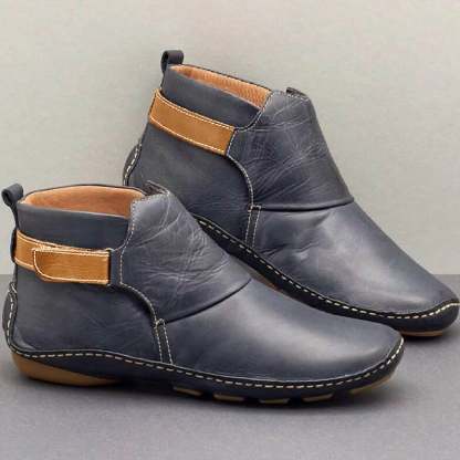 Pointed Toe Casual Women's Leather Boots Sleeve Fashion Boots Thick Warm Fashion Low Heel Women's Shoes