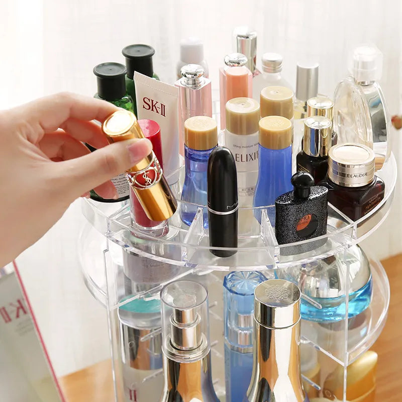 360° Rotating Shelf | Adjustable Cosmetic Organizer