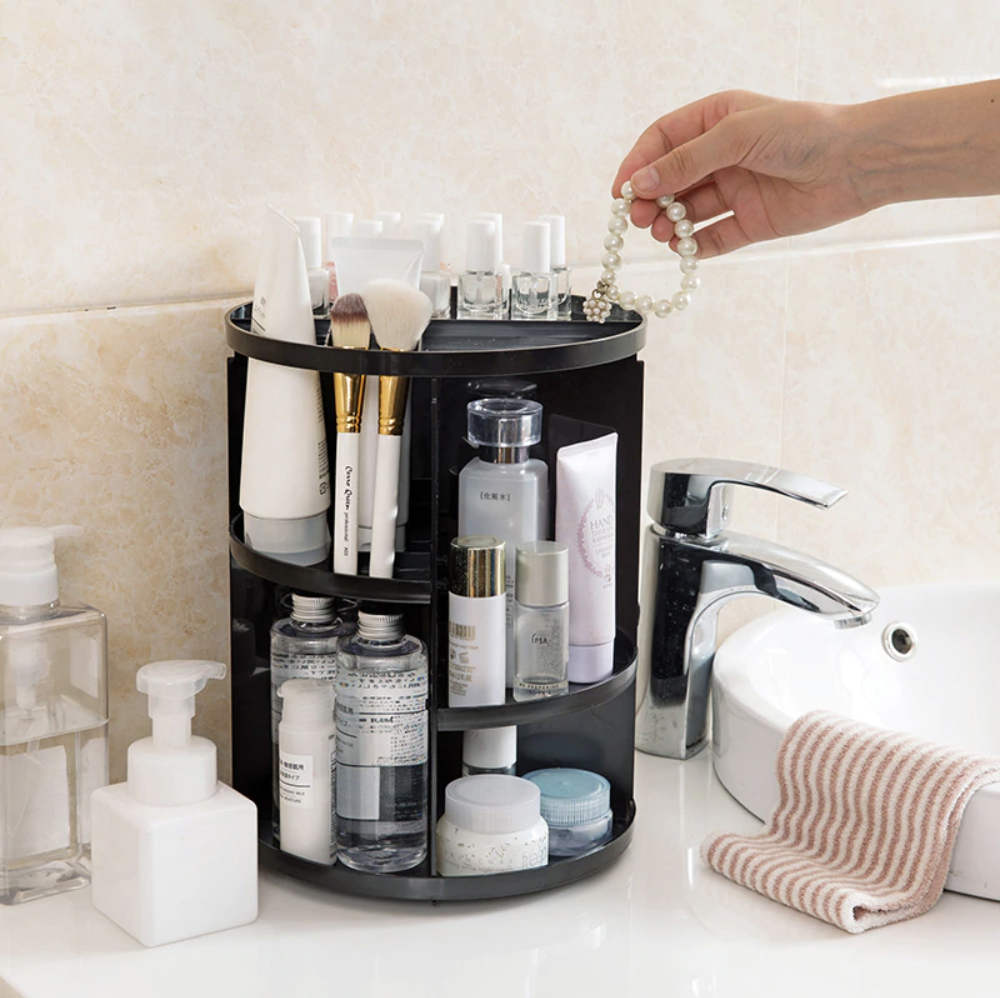 360° Rotating Shelf | Adjustable Cosmetic Organizer