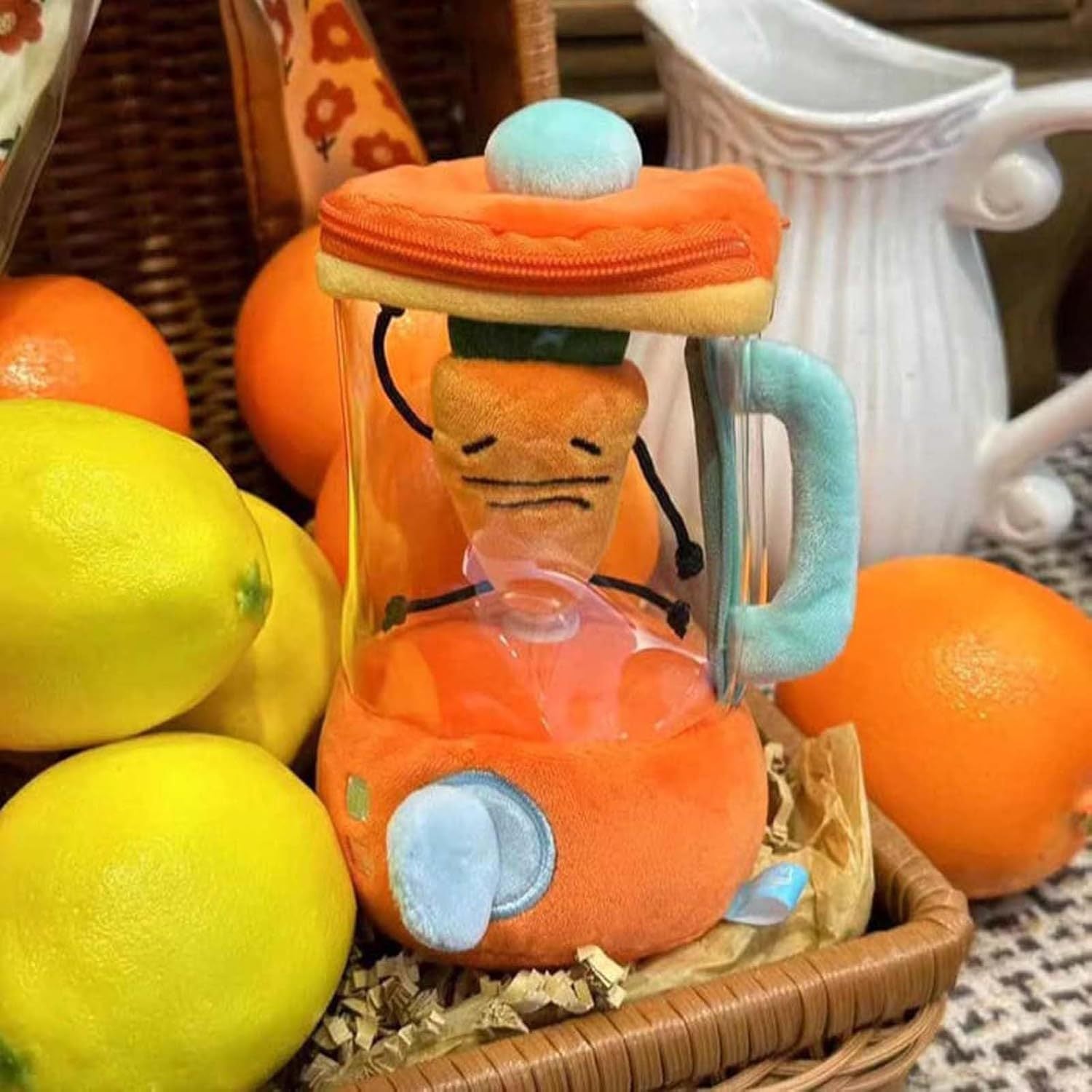 Carrot Juicer Doll Fun Drawstring Rotating Plush Toy