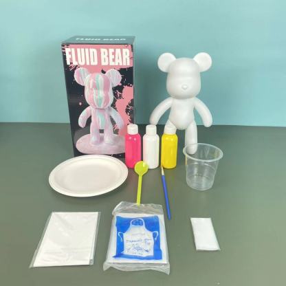 Fluid Bear White Embryo Diy Handmade Internet Celebrity Fluid Violent Bear Ornaments