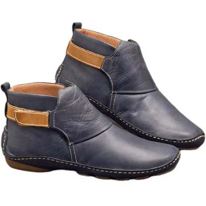 Pointed Toe Casual Women's Leather Boots Sleeve Fashion Boots Thick Warm Fashion Low Heel Women's Shoes