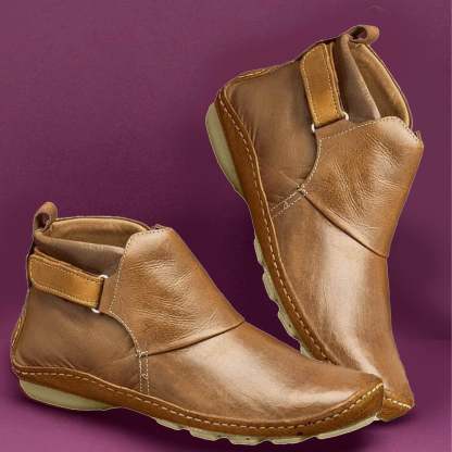 Pointed Toe Casual Women's Leather Boots Sleeve Fashion Boots Thick Warm Fashion Low Heel Women's Shoes