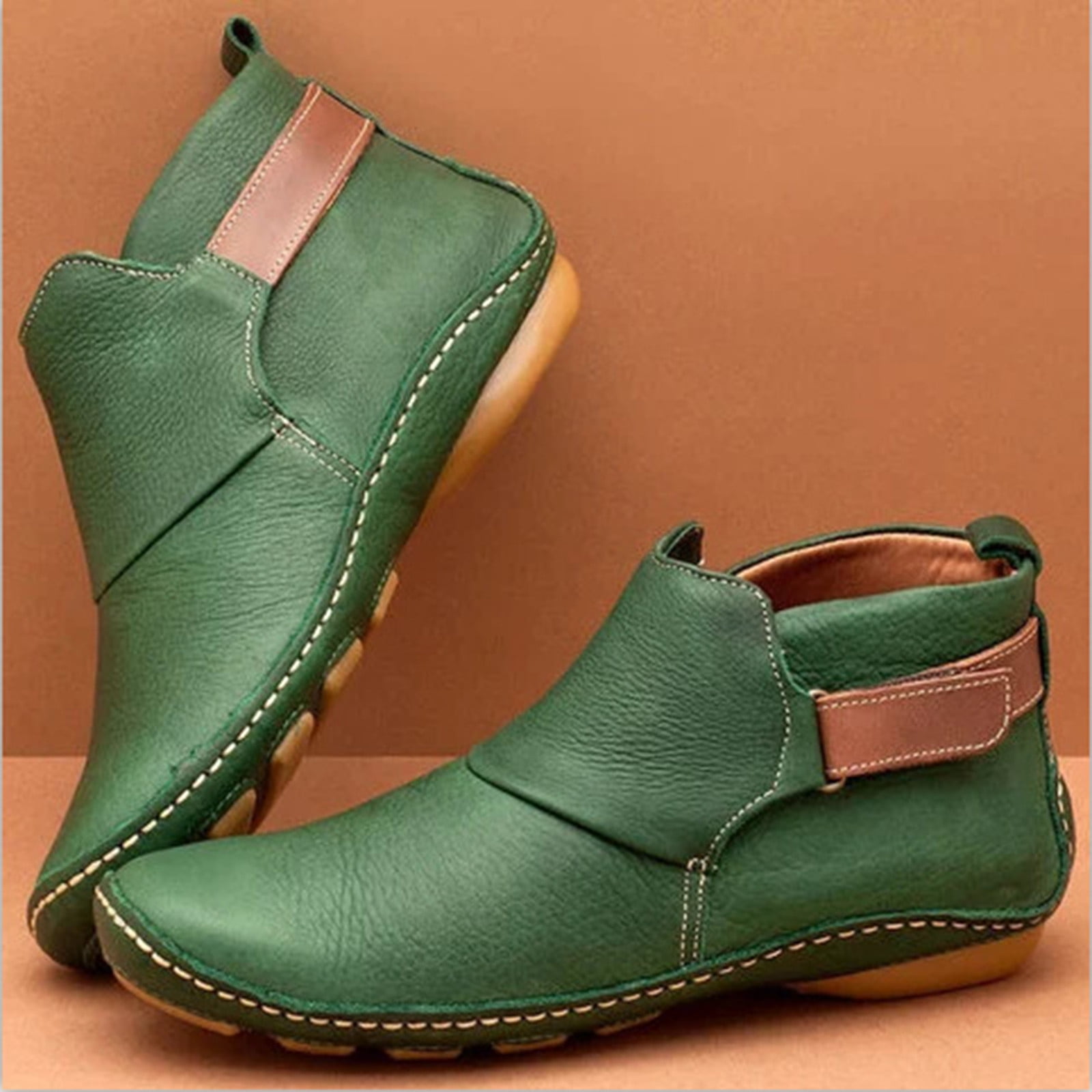 Pointed Toe Casual Women's Leather Boots Sleeve Fashion Boots Thick Warm Fashion Low Heel Women's Shoes