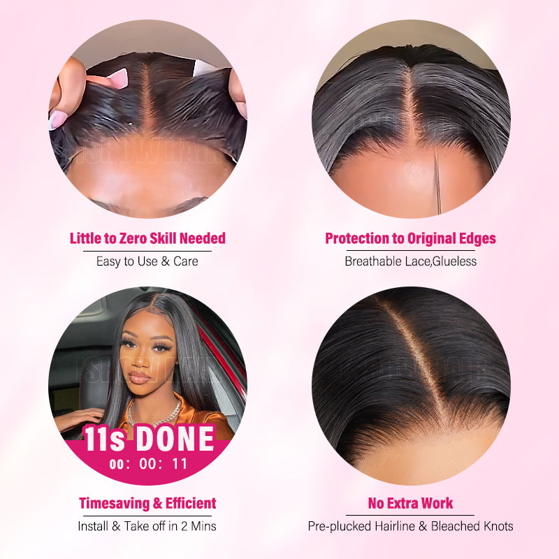 Invisible Knots Glueless Bob Wig Water Wave Human Hair Bob Wigs 5x5 HD Lace Closure Pre Cut Wigs