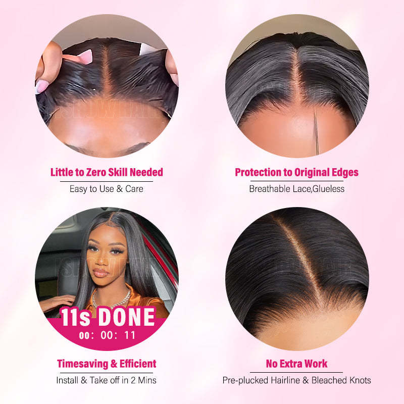 Invisible Knots Glueless Bob Wig Water Wave Human Hair Bob Wigs 5x5 HD Lace Closure Pre Cut Wigs