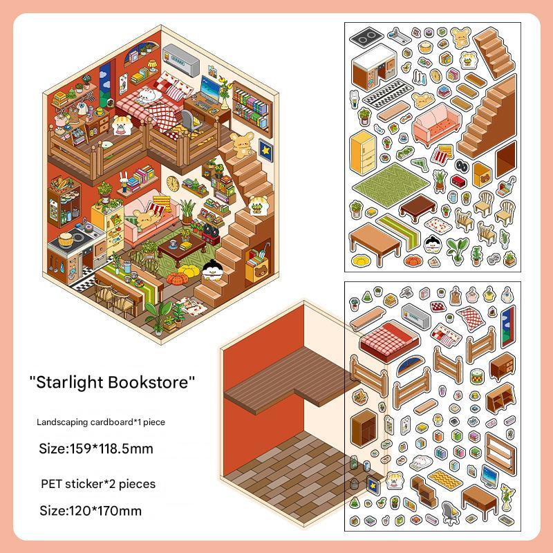 ✨DIY 3D House Stickers 🎁Give away free A pair of tweezers