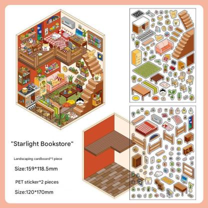 ✨DIY 3D House Stickers 🎁Give away free A pair of tweezers