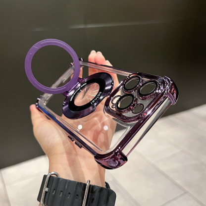 Electroplating bracket magnetic mobile phone case