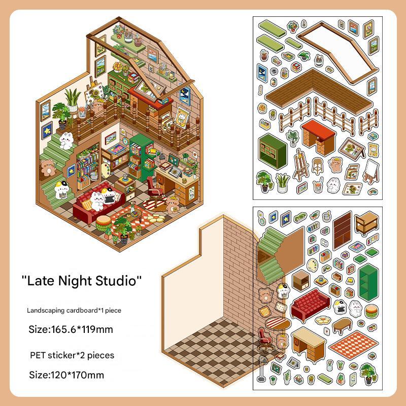 ✨DIY 3D House Stickers 🎁Give away free A pair of tweezers