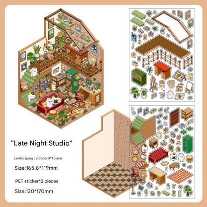 ✨DIY 3D House Stickers 🎁Give away free A pair of tweezers