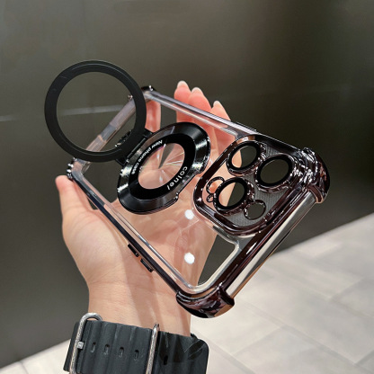 Electroplating bracket magnetic mobile phone case