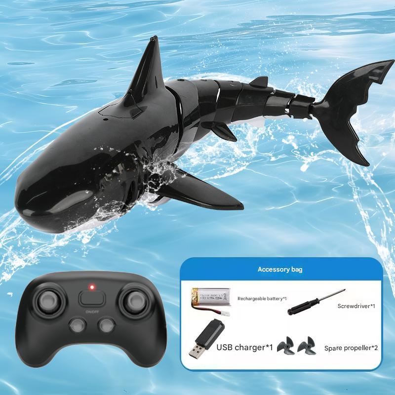 Remote Control Shark Toy with Light &Spray