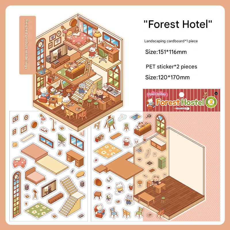 ✨DIY 3D House Stickers 🎁Give away free A pair of tweezers
