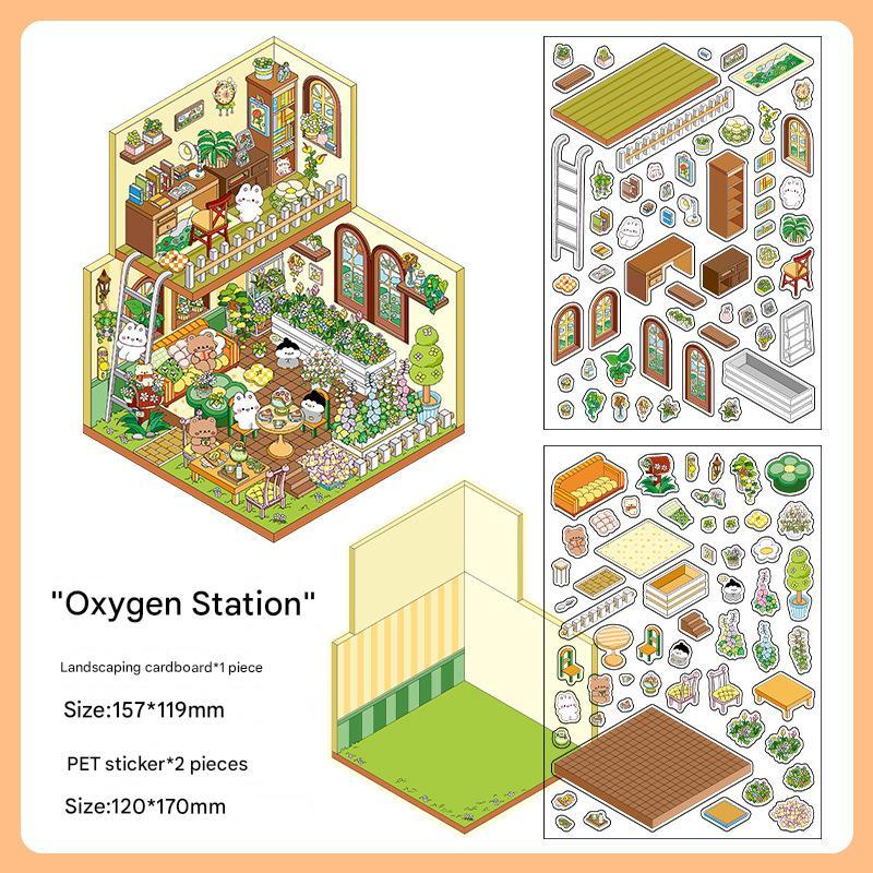DIY 3D House Stickers Give away free A pair of tweezers