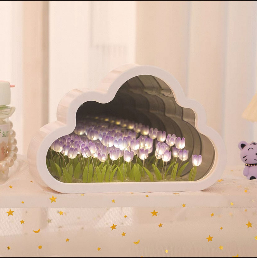 Cloud Tulip Night Light DIY Handmade Mirror
