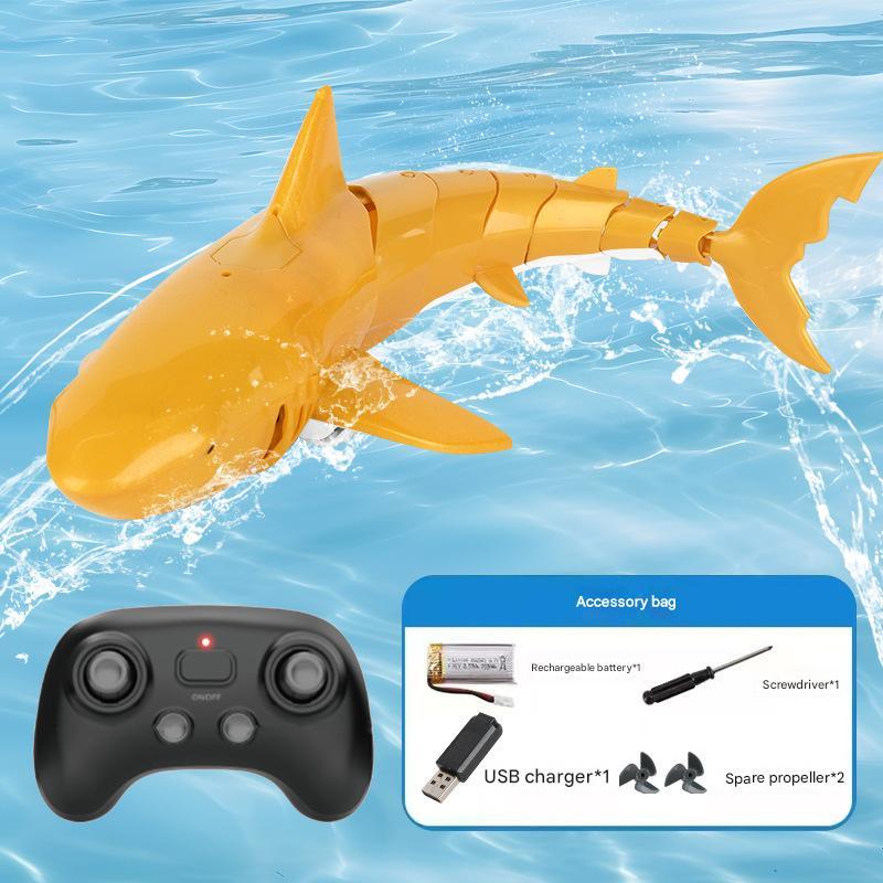 Remote Control Shark Toy with Light &Spray