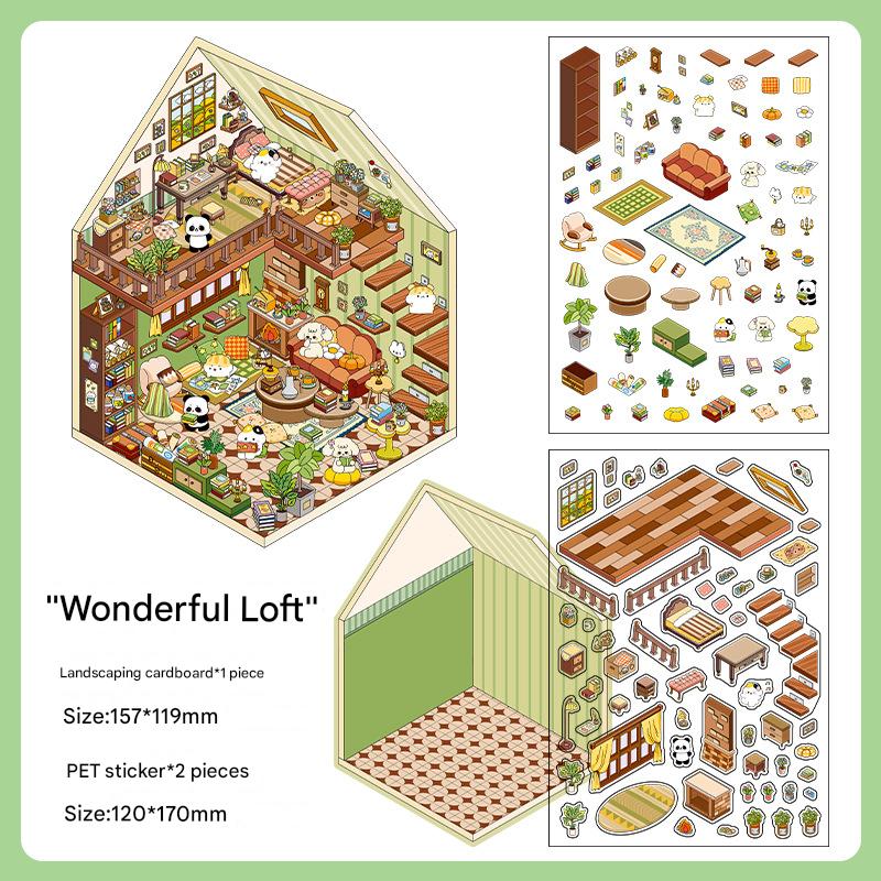 DIY 3D House Stickers Give away free A pair of tweezers