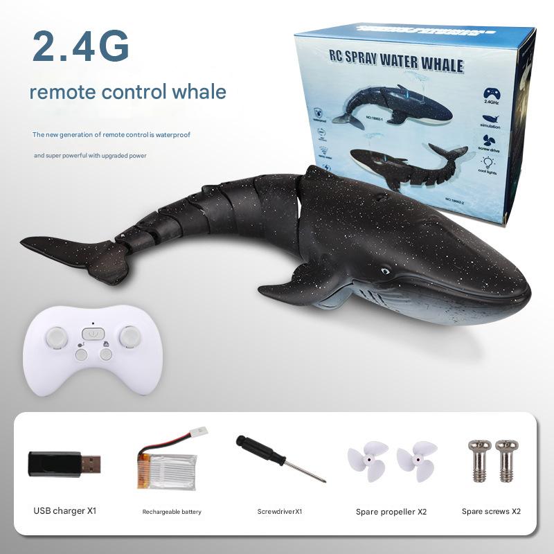 Remote Control Shark Toy with Light &Spray