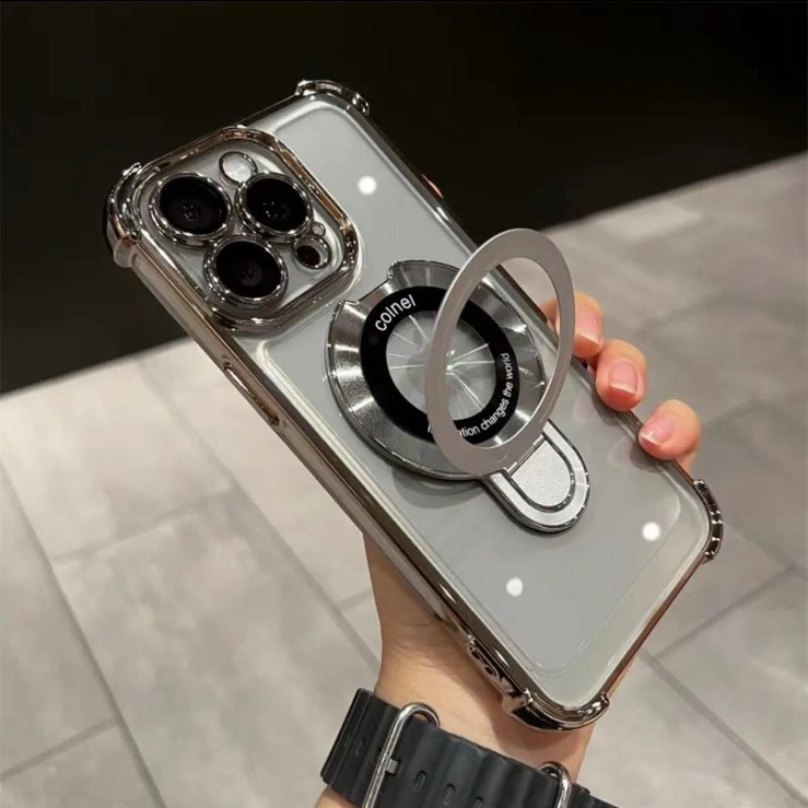 Electroplating bracket magnetic mobile phone case