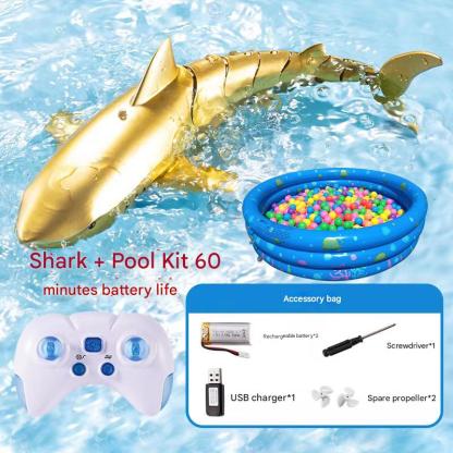 Remote Control Shark Toy with Light &Spray
