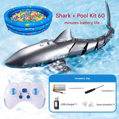 Remote Control Shark Toy with Light &Spray