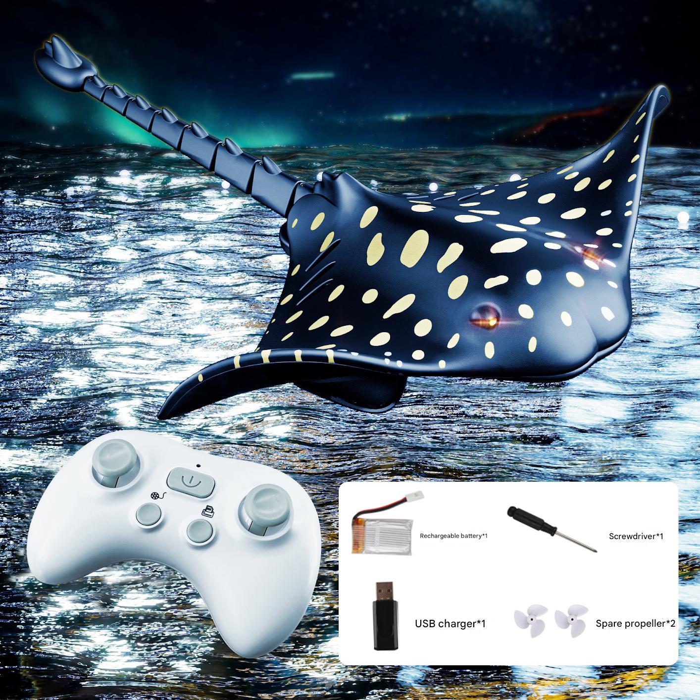 Remote Control Shark Toy with Light &Spray