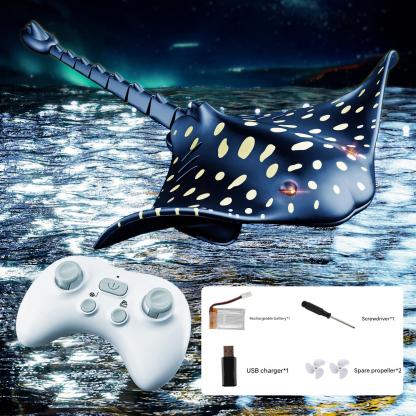 Remote Control Shark Toy with Light &Spray