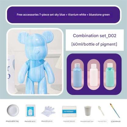 Fluid Bear White Embryo Diy Handmade Internet Celebrity Fluid Violent Bear Ornaments