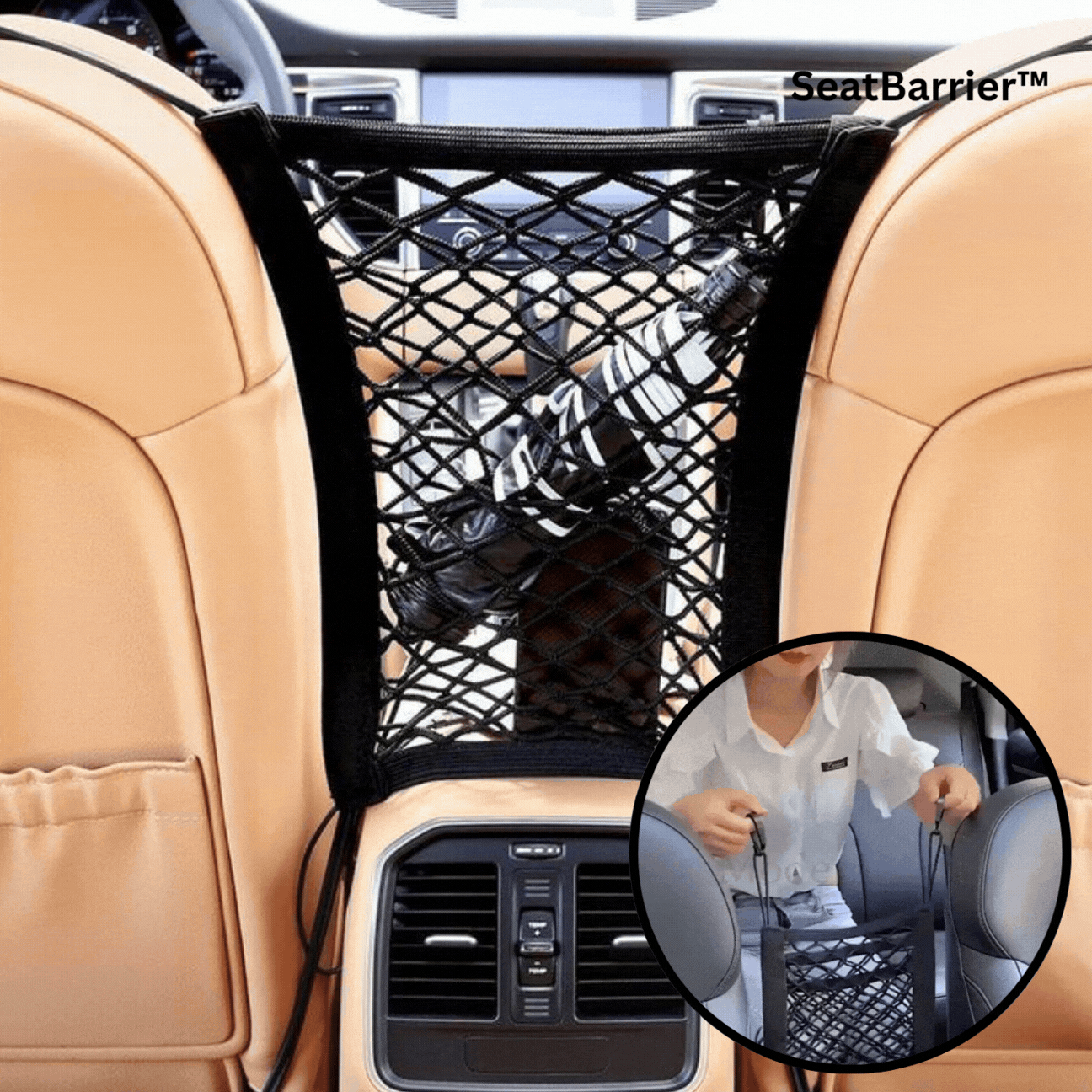 Car seat storage net, car storage bag（Coarse mesh three layers 4 sides elastic）