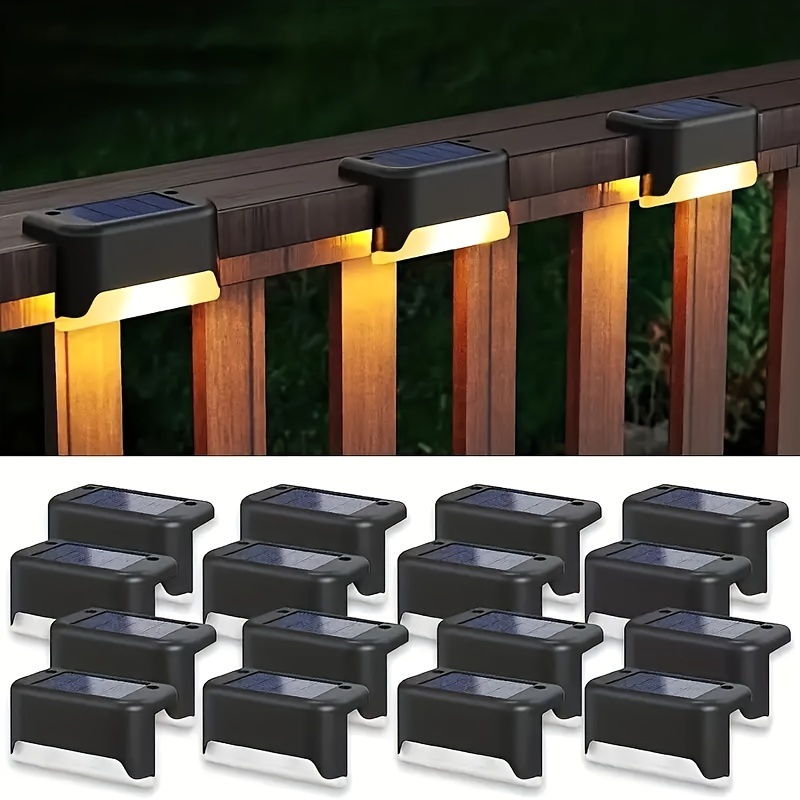 Solar Outdoor Garden Lights - Durable Plastic, Energy-Efficient LED, Adjustable Angle, Ideal for Staircases, Decks, Pathways & Fences - Perfect for Home & Garden Decor, Garden Pathway Lighting | Modern Outdoor Lighting | Solar Powered Lights, Outdoor Ligh