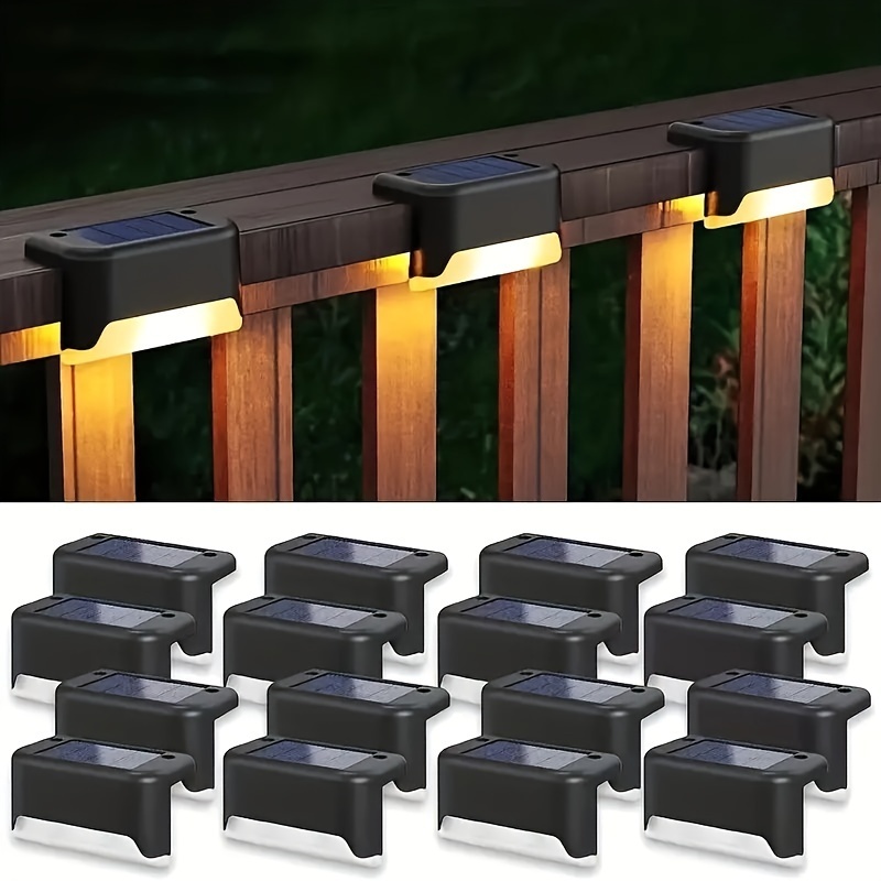 Solar Outdoor Garden Lights - Durable Plastic, Energy-Efficient LED, Adjustable Angle, Ideal for Staircases, Decks, Pathways & Fences - Perfect for Home & Garden Decor, Garden Pathway Lighting | Modern Outdoor Lighting | Solar Powered Lights, Outdoor Ligh