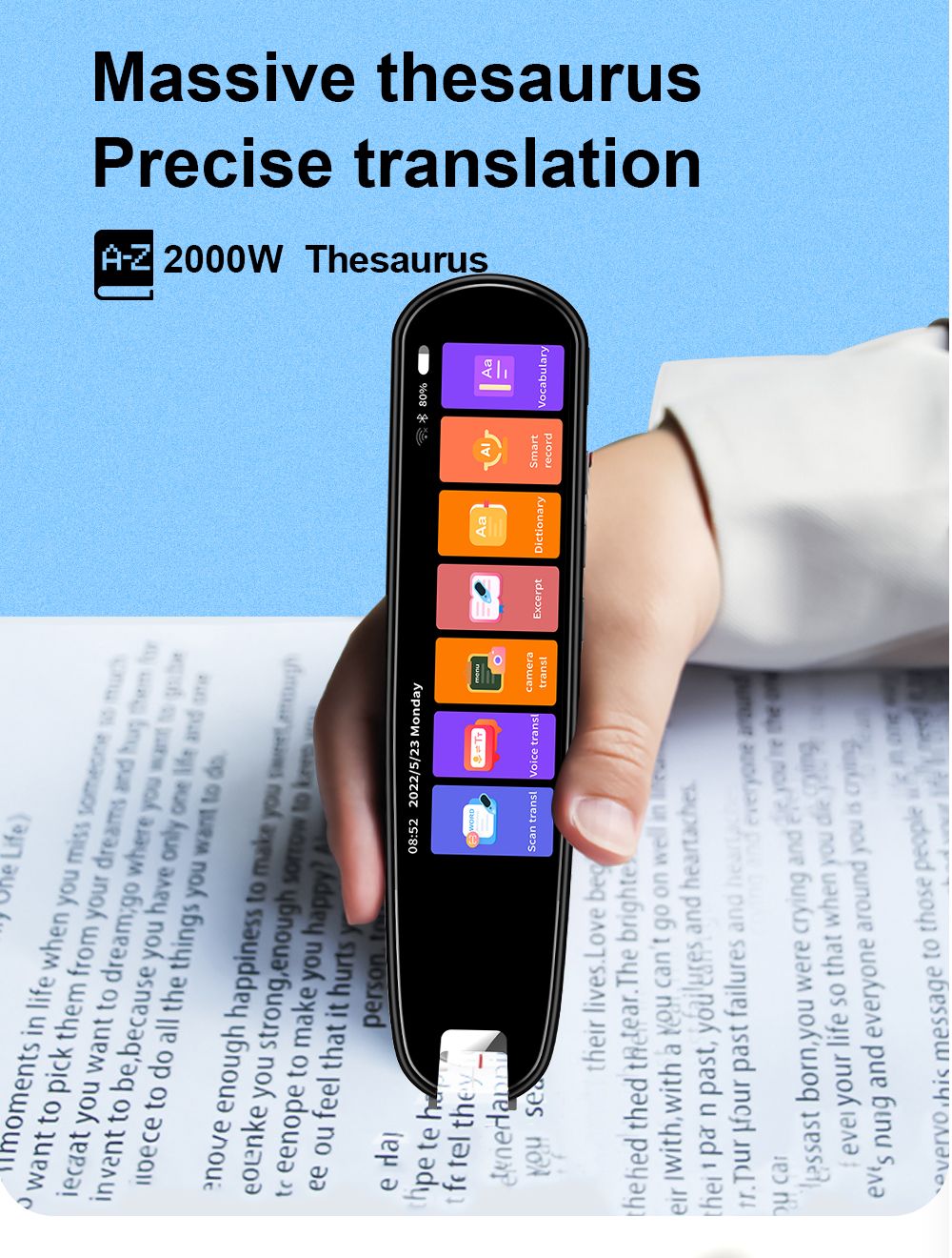 Accurate 112 language translation scanning reading pen