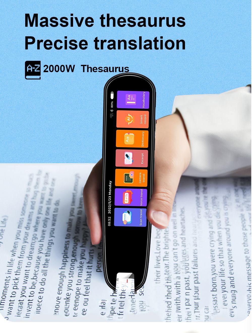 Accurate 112 language translation scanning reading pen