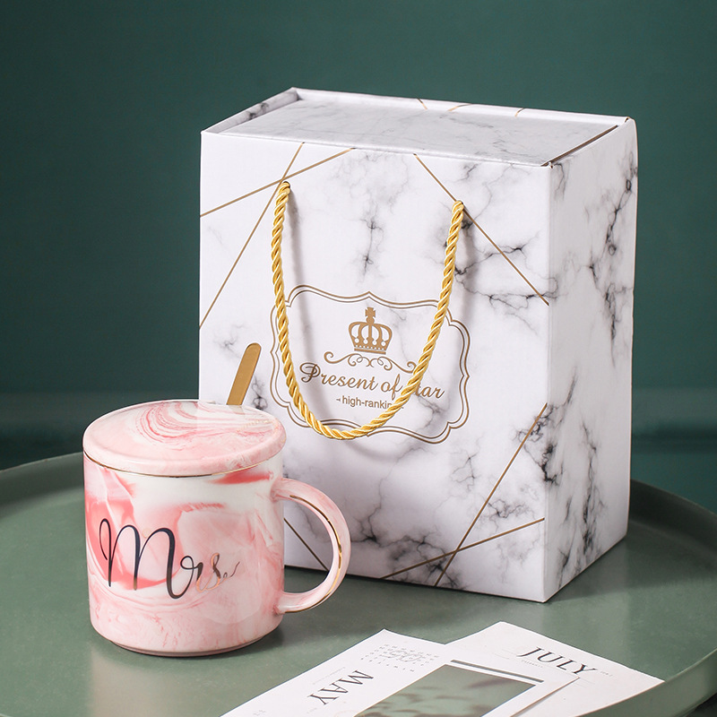 Customized mugs Creative breakfast milk cups Marble ceramic mugs with customized logos