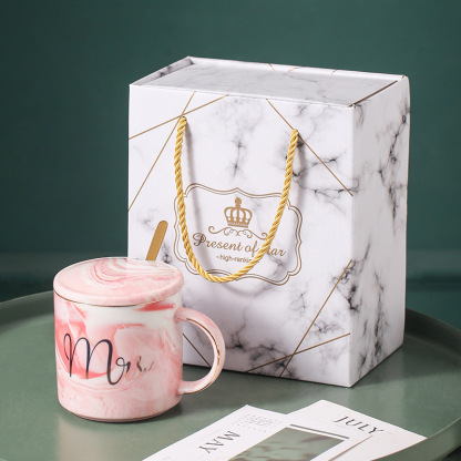 Customized mugs Creative breakfast milk cups Marble ceramic mugs with customized logos