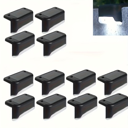 Solar Outdoor Garden Lights - Durable Plastic, Energy-Efficient LED, Adjustable Angle, Ideal for Staircases, Decks, Pathways & Fences - Perfect for Home & Garden Decor, Garden Pathway Lighting | Modern Outdoor Lighting | Solar Powered Lights, Outdoor Ligh